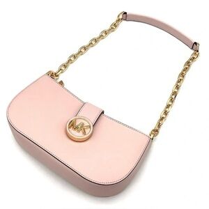 Michael Kors Small Carmen Pouchette Shoulder Bag Powder Blush Color